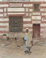 Un árabe delante de su casa Alphons Leopold Mielich Escenas orientalistas